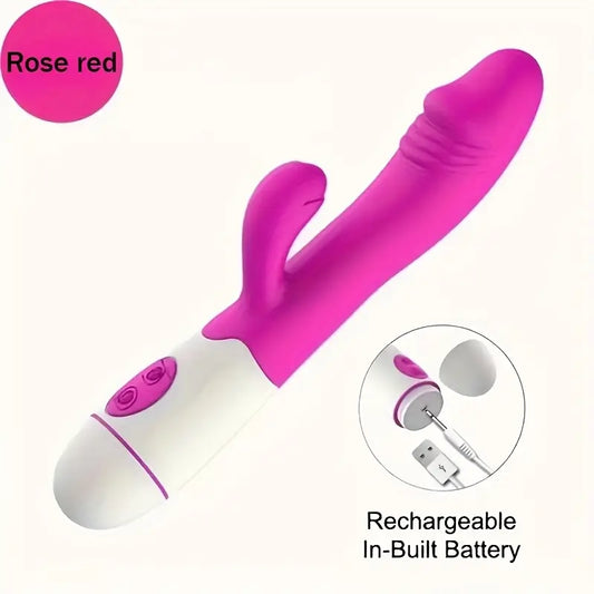 💋 Poseidón USB – Vibrador Dual Punto G y Clítoris | 30 Modos de Vibración | Silicona Médica | Recargable USB